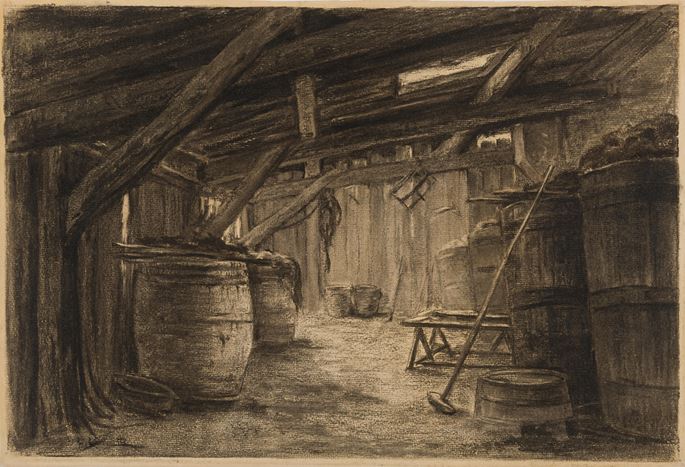 Léon Augustin LHERMITTE - The Interior of a Barn | MasterArt